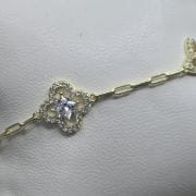 Pulsera rodinada GOLD con forcet flores