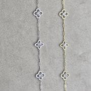 Pulsera rodinada GOLD con forcet flores