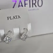Aros brisura cuadrados en Plata 925
