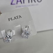 Aros brisura cuadrados en Plata 925