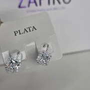 Aros brisura cuadrados en Plata 925