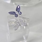 Anillo abierto regulable de mariposa