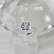 Anillo cubic cuadrado y pave Plata 925