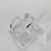 Anillo Regulable abierto calado con pave y cubic Plata 925