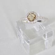 Anillo maiz con cristal y pave de plata 925
