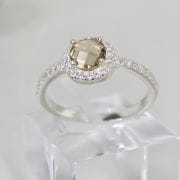 Anillo maiz con cristal y pave de plata 925