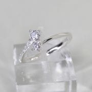 Anillo de plata liso&micropave con cubic