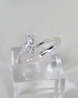 Anillo de plata liso&micropave con cubic