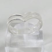Anillo en V plata lisa doble