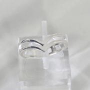 Anillo en V plata lisa doble