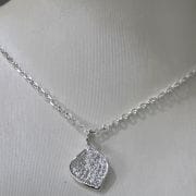 Cadena de Plata con dije de hoja, extensor largo