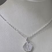 Cadena de Plata con dije de hoja, extensor largo