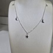 Choker estrella luna de Plata 925