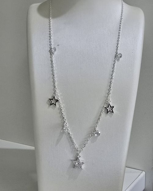 Choker estrellas caladas punto de luz, gargantilla con dijes