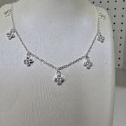 Chocker de flores Plata 925 con extensor largo