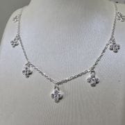 Chocker de flores Plata 925 con extensor largo