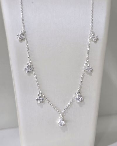 Chocker de flores Plata 925 con extensor largo