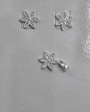 Conjunto Flor aros más dije Plata 925