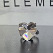 Anillo swarovsky 18mm transparente de corazón