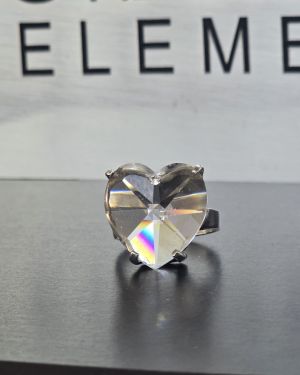 Anillo swarovsky 18mm transparente de corazón