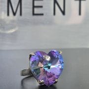 Anillo de cristal sw de 18mm tonalidad turquesa &violeta