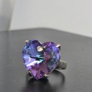 Anillo de cristal sw de 18mm tonalidad turquesa &violeta