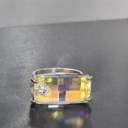 Anillo urbin rectangular de cristal sw aurora boreal