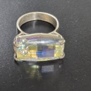 Anillo urbin rectangular de cristal sw aurora boreal