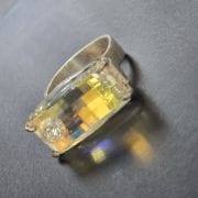 Anillo urbin rectangular de cristal sw aurora boreal
