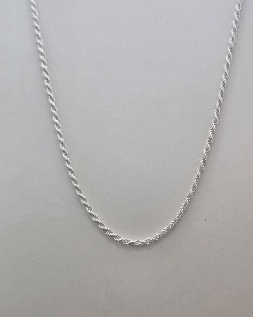 Cadena trenzada de plata italiana largo 45 cm