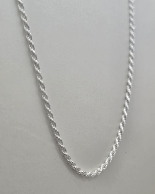 Cadena trenzada de plata italiana largo 45 cm