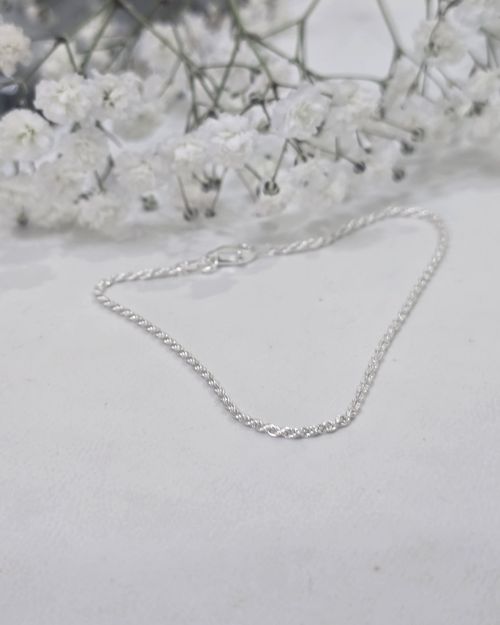 Pulsera trenzada plata italiana finita