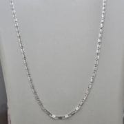 Cadena de Plata eslabón chato brillante