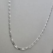 Cadena de Plata eslabón chato brillante