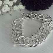 Importante pulsera de plata italiana eslabones encadenados