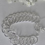 Importante pulsera de plata italiana eslabones encadenados