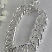 Importante pulsera de plata italiana eslabones encadenados