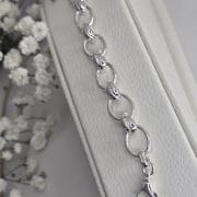 Pulsera ancha de plata italiana eslabones grandes