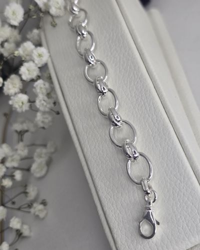 Pulsera ancha de plata italiana eslabones grandes
