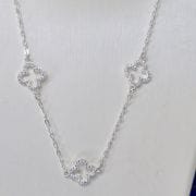 Gargantilla treboles calados plata con cubics