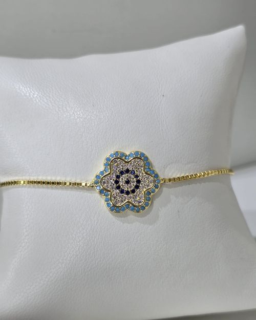 Pulsera ajustable ojo turco Gold