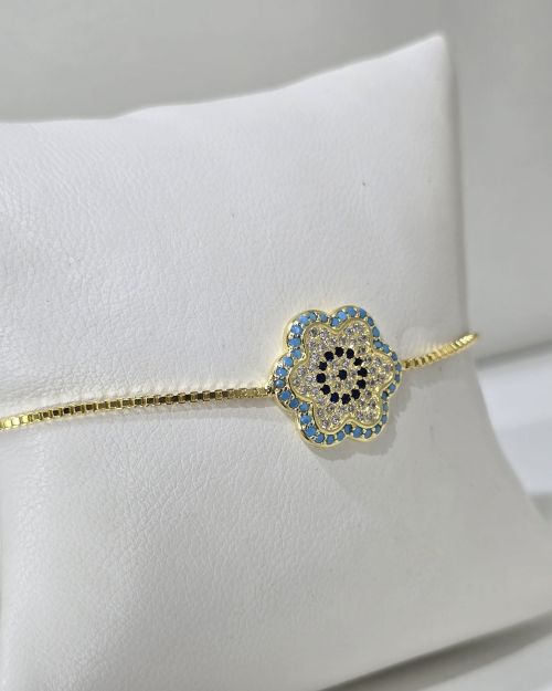 Pulsera ajustable ojo turco Gold