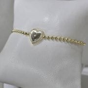 Pulsera Gold de corazón con bolitas