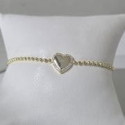 Pulsera Gold de corazón con bolitas
