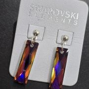 Aro cristal swarovski tonalidad volcano pasantes