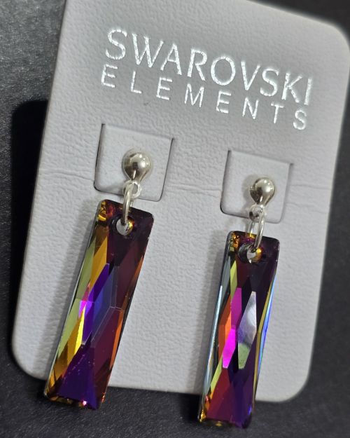 Aro cristal swarovski tonalidad volcano pasantes