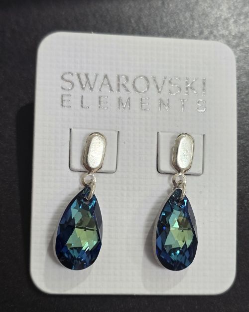 Aros gota de cristales swarovski pasantes
