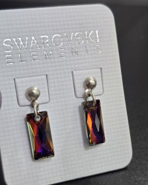 Aros cristal volcano pasante cortos cristal swarovski