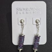 Aros rocket de cristal swarovski tonalidad violeta