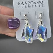 Aros cristales swarovski aurora boreal trapezoide